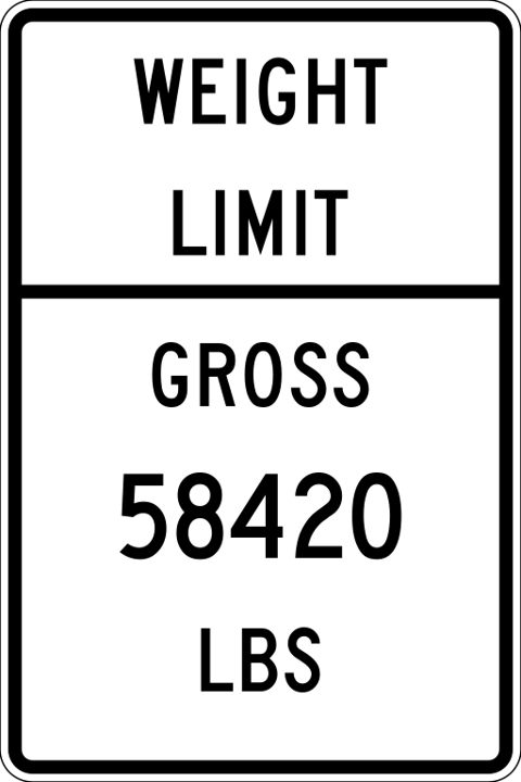 over gross weight sign