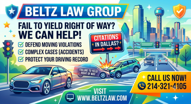 Dallas Fail to Yield Right Of Way Ticket Lawyer