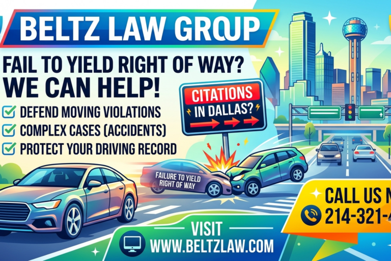 Dallas Fail to Yield Right Of Way Ticket Lawyer